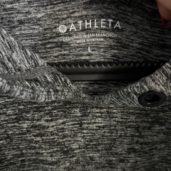 Athleta Uptempo Cropped Hoodie Gray Space Dye Womens Size Large Lightweight - Picture 10 of 10